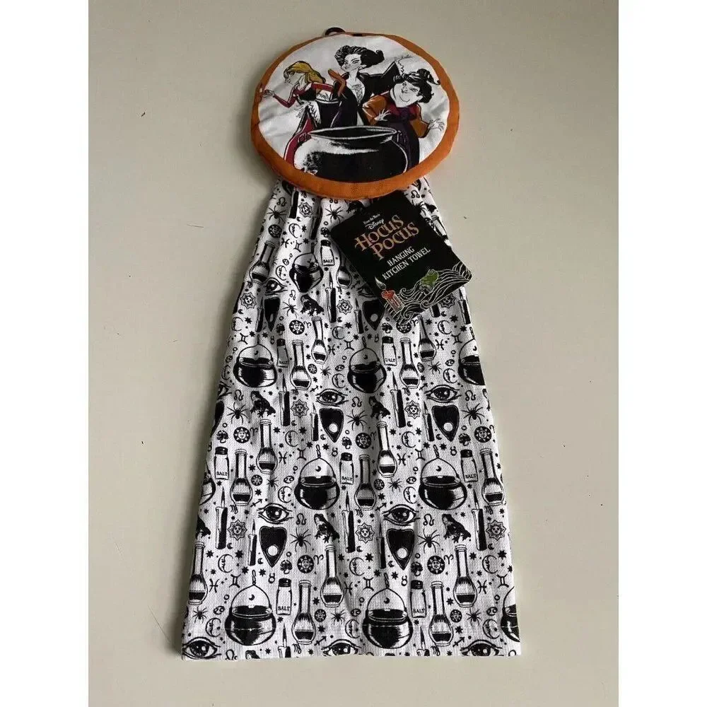 Disney Hocus Pocus Hanging Kitchen‎ Towel Sanderson Sisters Halloween NEW